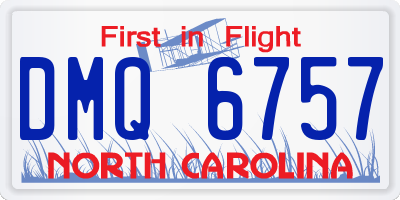 NC license plate DMQ6757