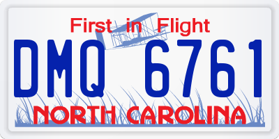NC license plate DMQ6761