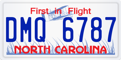 NC license plate DMQ6787