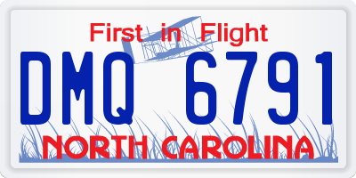 NC license plate DMQ6791
