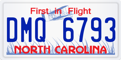 NC license plate DMQ6793