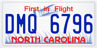 NC license plate DMQ6796