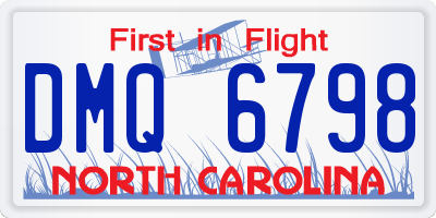 NC license plate DMQ6798