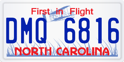 NC license plate DMQ6816