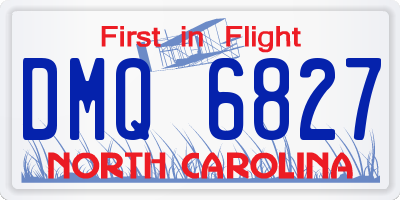NC license plate DMQ6827