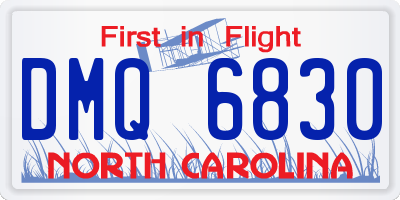NC license plate DMQ6830