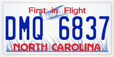 NC license plate DMQ6837