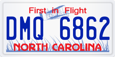 NC license plate DMQ6862