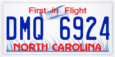 NC license plate DMQ6924