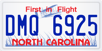 NC license plate DMQ6925