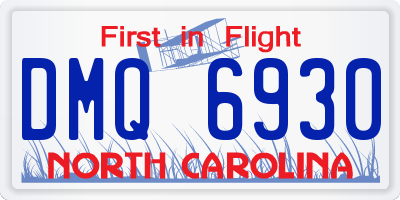 NC license plate DMQ6930