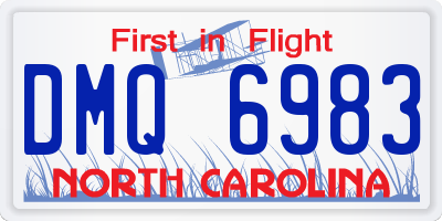 NC license plate DMQ6983