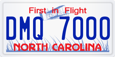 NC license plate DMQ7000