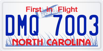 NC license plate DMQ7003