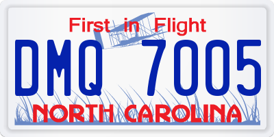 NC license plate DMQ7005