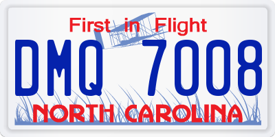 NC license plate DMQ7008