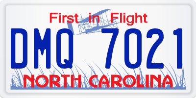 NC license plate DMQ7021