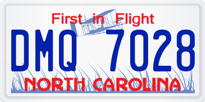 NC license plate DMQ7028