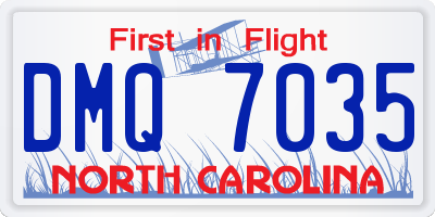 NC license plate DMQ7035