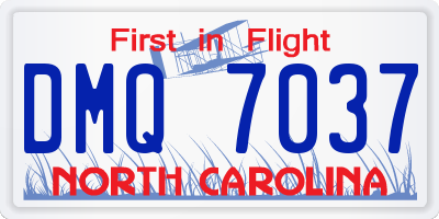 NC license plate DMQ7037
