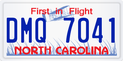 NC license plate DMQ7041
