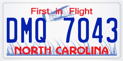 NC license plate DMQ7043