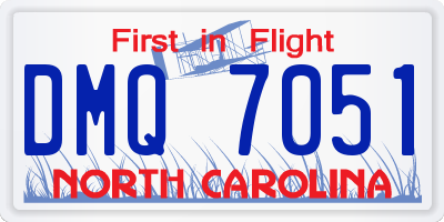 NC license plate DMQ7051