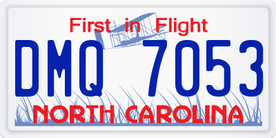 NC license plate DMQ7053