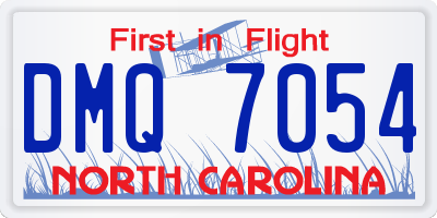 NC license plate DMQ7054