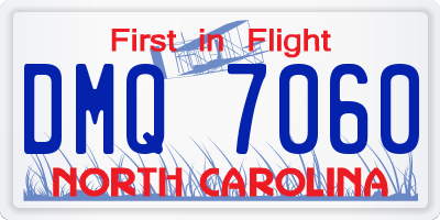 NC license plate DMQ7060