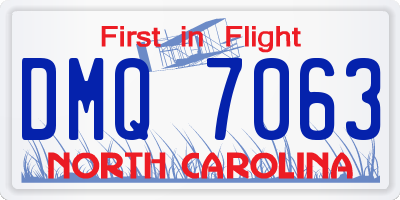 NC license plate DMQ7063