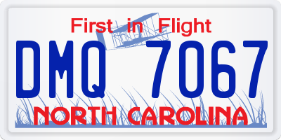 NC license plate DMQ7067