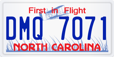NC license plate DMQ7071