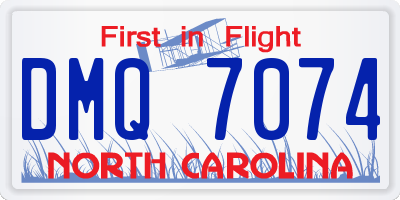 NC license plate DMQ7074