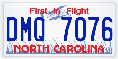 NC license plate DMQ7076