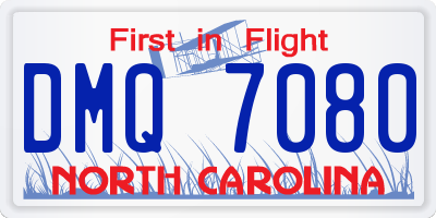 NC license plate DMQ7080