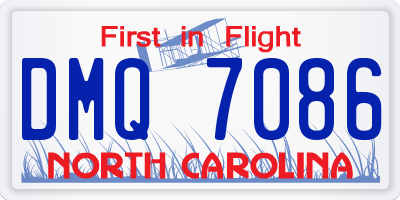 NC license plate DMQ7086