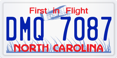NC license plate DMQ7087
