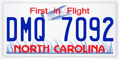NC license plate DMQ7092