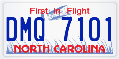 NC license plate DMQ7101