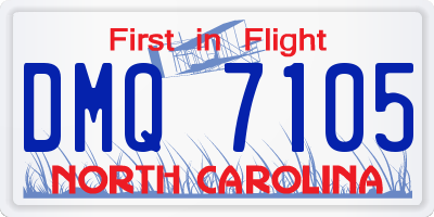 NC license plate DMQ7105