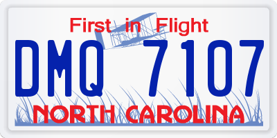 NC license plate DMQ7107
