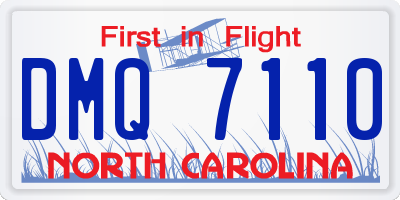 NC license plate DMQ7110