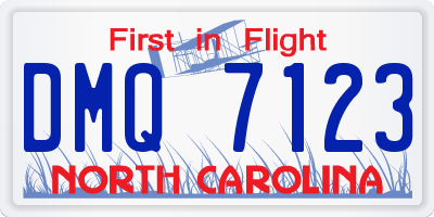 NC license plate DMQ7123