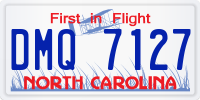 NC license plate DMQ7127