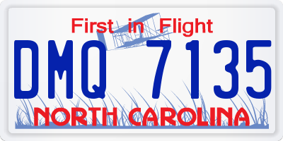 NC license plate DMQ7135