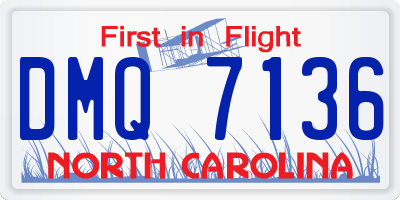 NC license plate DMQ7136
