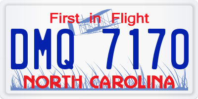 NC license plate DMQ7170