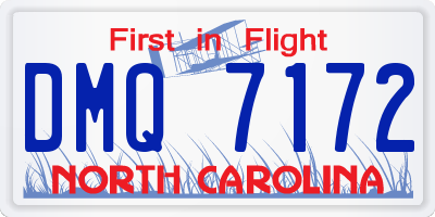 NC license plate DMQ7172