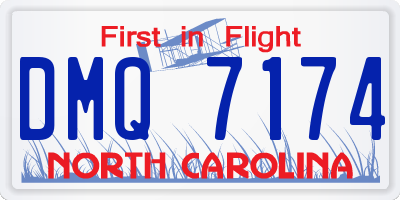 NC license plate DMQ7174